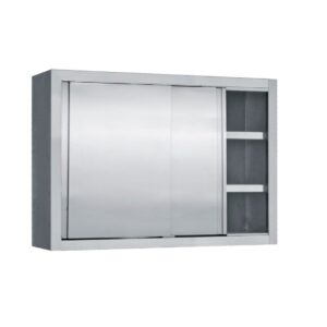 Ερμάριο Ποτηροθήκη Τοίχου με Πόρτες Inox & 2 Ράφια ETI 11