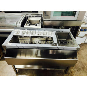 Bar station με γούρνα rincher μπουκαλιερα αποθήκη πάγου κ gn 1/9